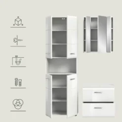 Hioshop Ice badkamer I58 wit hoogglans- wit