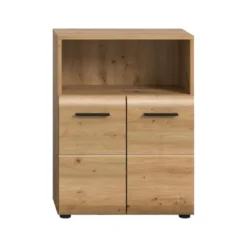 Hioshop Ice badkamerkast 2 deuren- 1 plank eiken decor