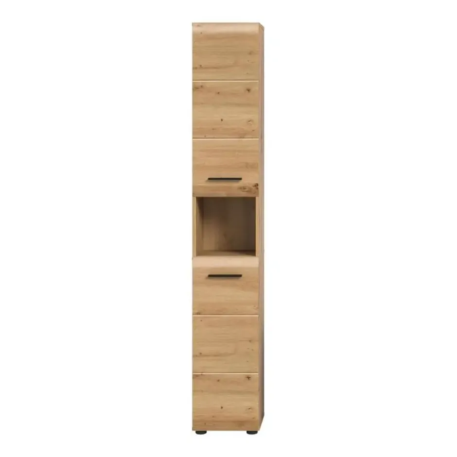 Hioshop Ice kolomkast 2 deuren- 1 plank eiken decor