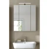 Hioshop Ice spiegelkast inclusief verlichting 3 spiegeldeuren eiken decor