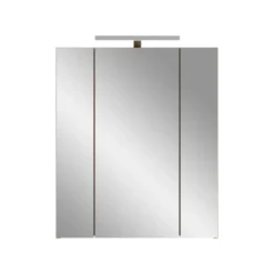 Hioshop Ice spiegelkast inclusief verlichting 3 spiegeldeuren eiken decor