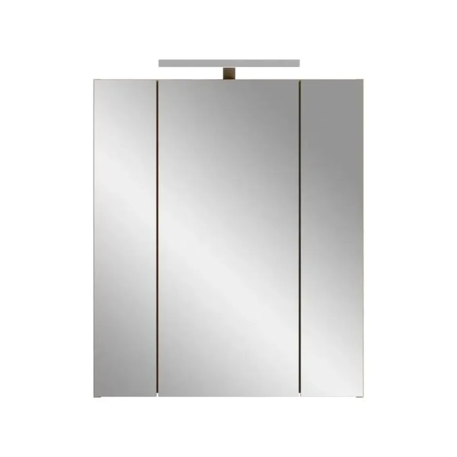 Hioshop Ice spiegelkast inclusief verlichting 3 spiegeldeuren eiken decor