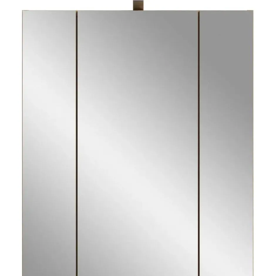 Hioshop Ice spiegelkast inclusief verlichting 3 spiegeldeuren eiken decor