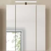 Hioshop Ice spiegelkast inclusief verlichting 3 spiegeldeuren zwart mat- eiken