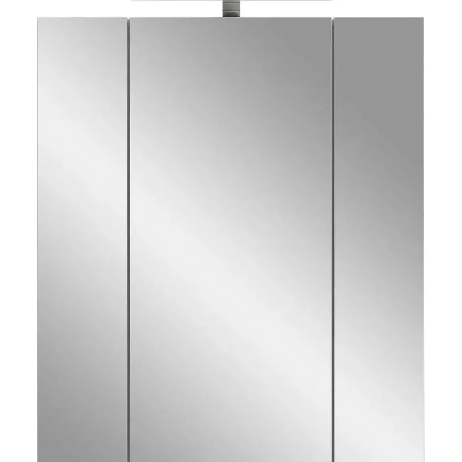 Hioshop Ice spiegelkast inclusief verlichting 3 spiegeldeuren wit hoogglans-