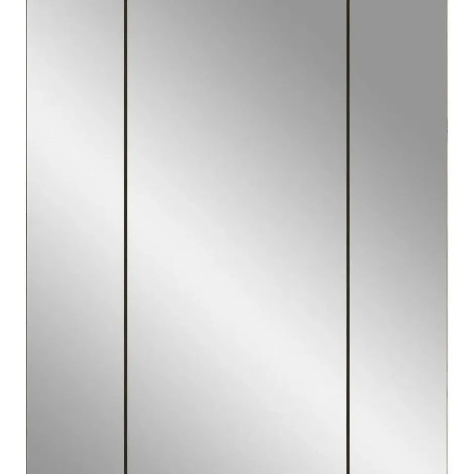 Hioshop Ice spiegelkast zwart mat- eiken decor