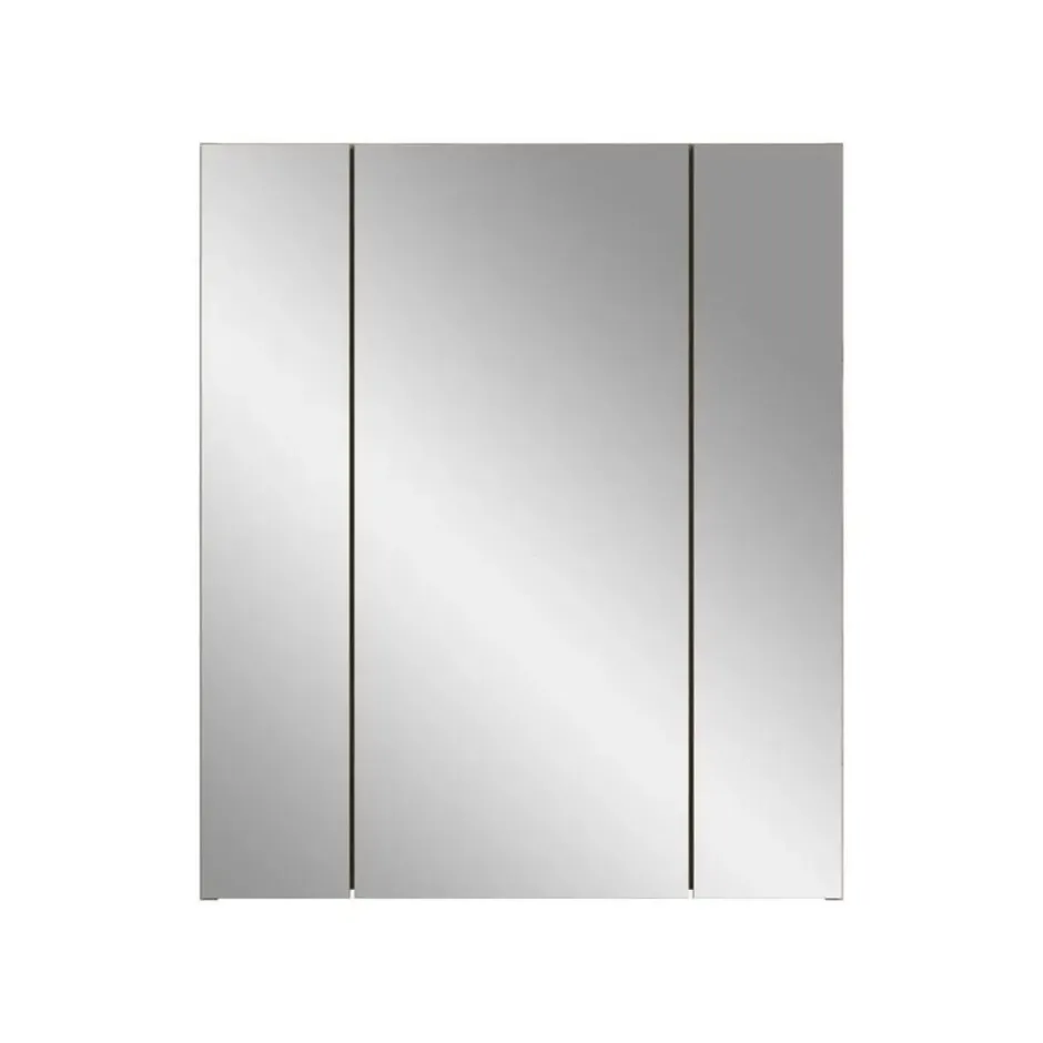 Hioshop Ice spiegelkast zwart mat- eiken decor
