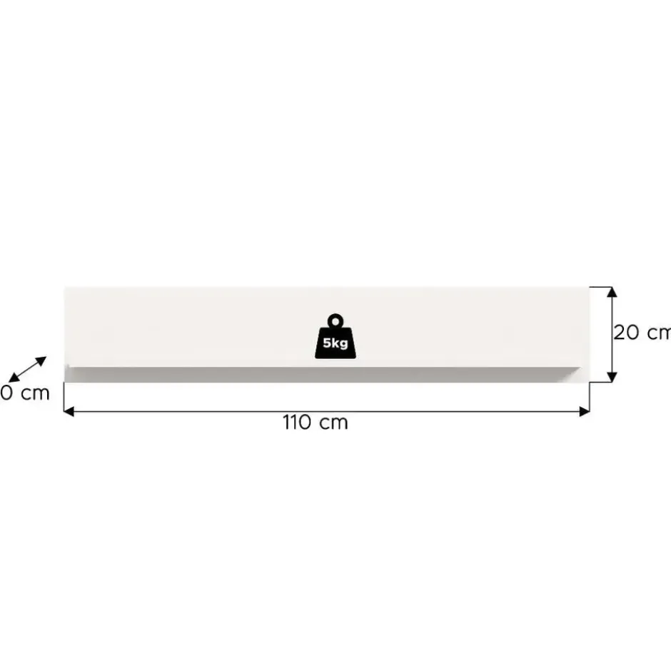 Hioshop Ice wandplank wit- hoogglans wit