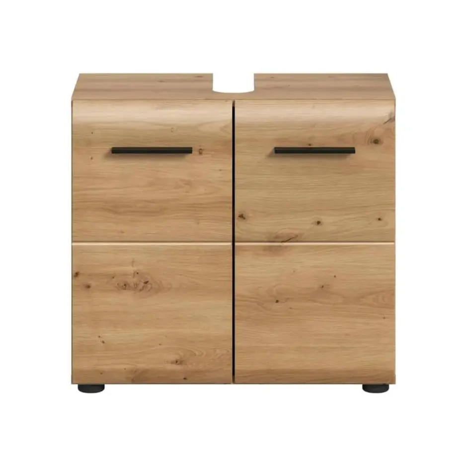 Hioshop Ice wastafel 2 deuren eiken decor