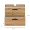 Hioshop Ice wastafel 2 lades eiken decor
