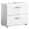 Hioshop Ice wastafel 2 lades wit hoogglans- wit