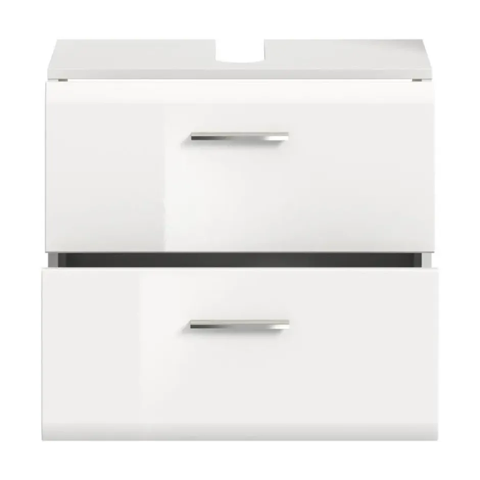 Hioshop Ice wastafel 2 lades wit hoogglans- wit