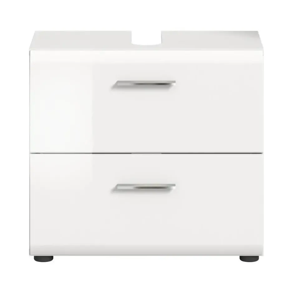 Hioshop Ice wastafel 2 lades wit hoogglans- wit