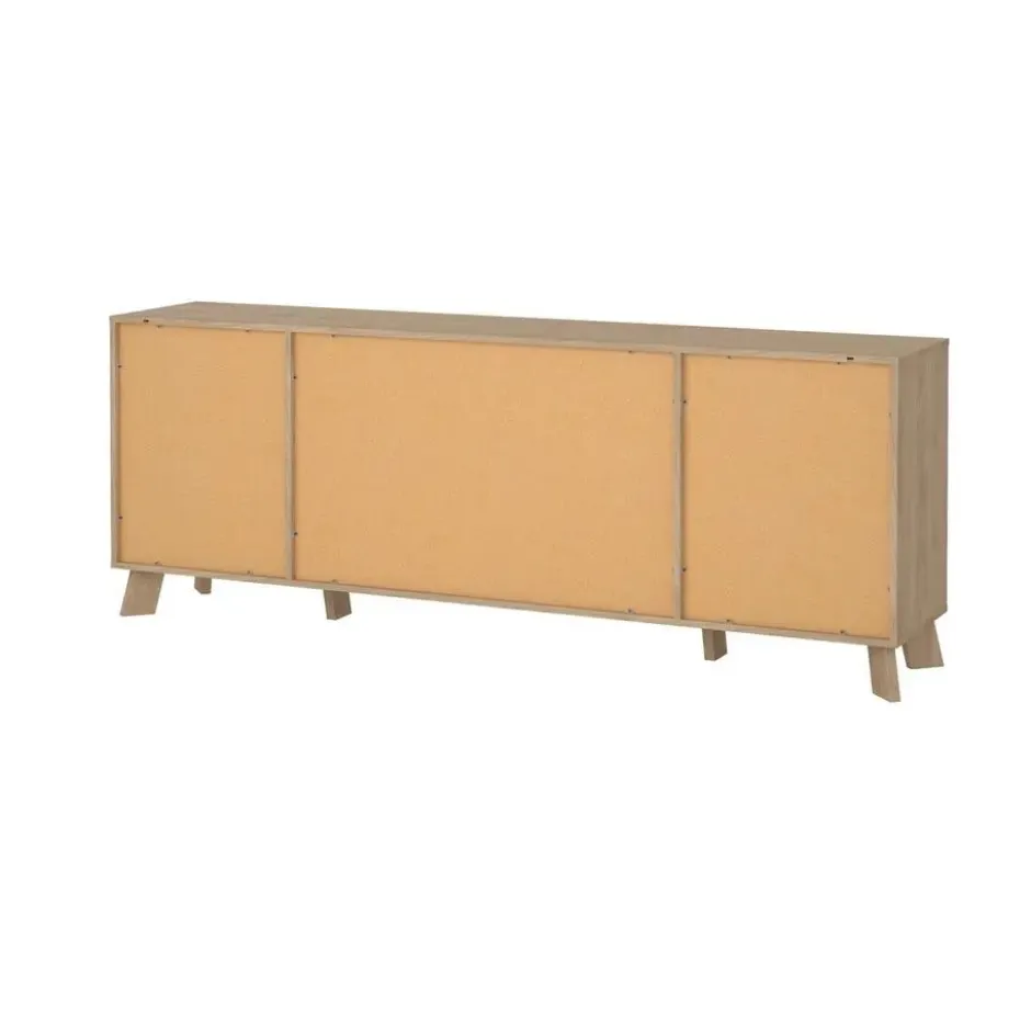 Hioshop Ikast dressoir 4 deuren- 1 lade eiken decor- wit