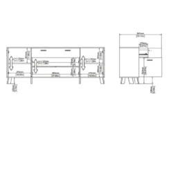 Hioshop Ikast dressoir 4 deuren- 1 lade eiken decor- wit