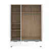 Hioshop Ikast kledingkast 201x148x58cm- 2 deuren- 1 spiegeldeur- 2 lades eiken