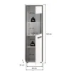 Hioshop Kojak badkamerkast incl verlichting 1 glazen deur wit- hoogglans wit