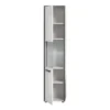 Hioshop Kojak kolomkast incl verlichting 1 glazen deur wit- hoogglans wit