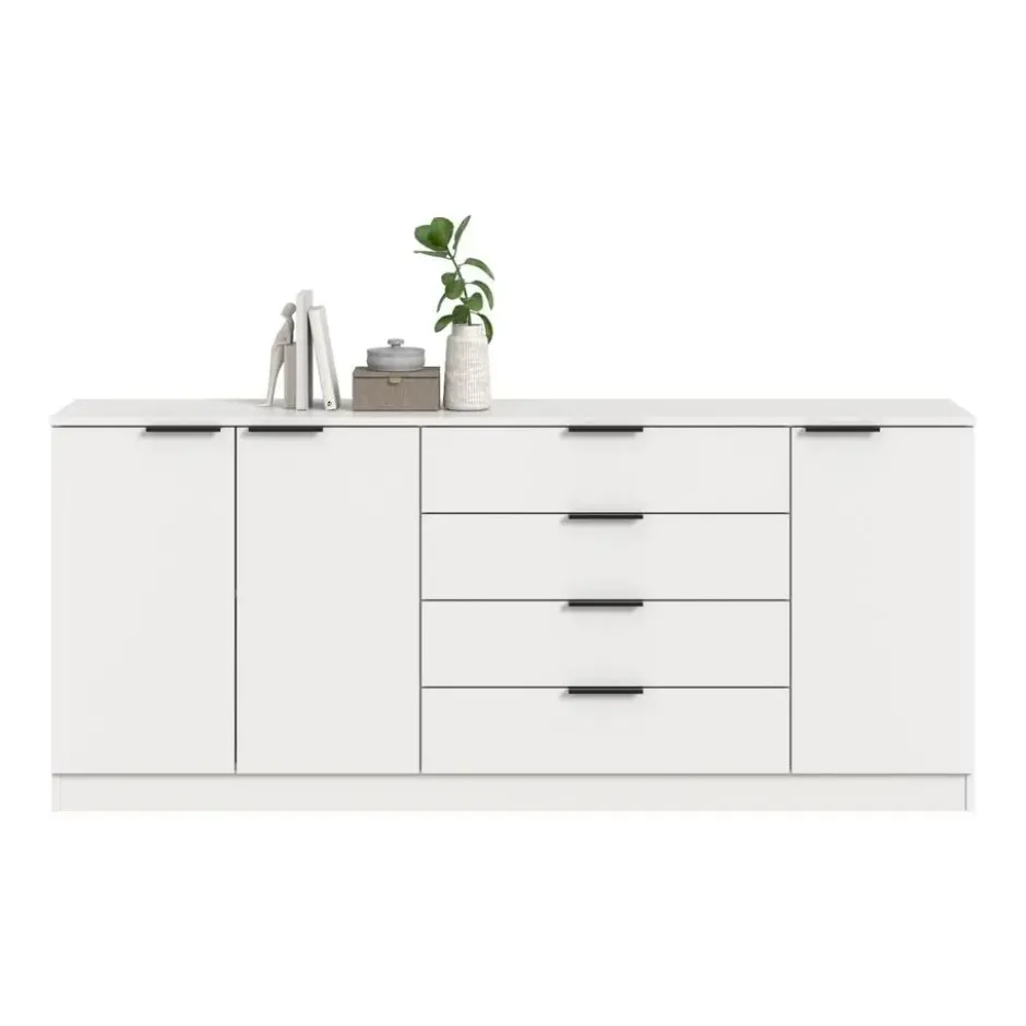 Hioshop Kopenhagen dressoir 4 laden- 3 deuren wit