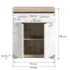 Hioshop Lambada badkamerkast 2 deuren- 1 lade wit hoogglans- eiken decor