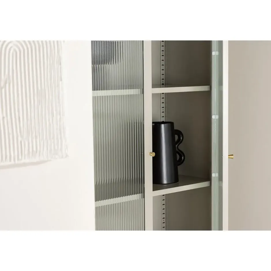 Hioshop Lima vitrinekast 2 deuren beige