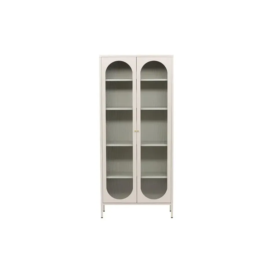 Hioshop Lima vitrinekast 2 deuren beige