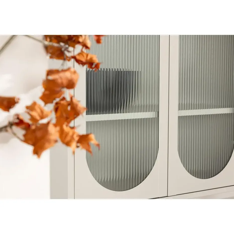 Hioshop Lima vitrinekast 2 deuren beige