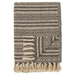 Hioshop Line plaid 130×180cm bruin
