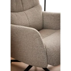 Hioshop London fauteuil recliner met voetenbank bouclé beige