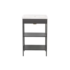 Hioshop Lorin badkamer waskast met wastafel zwart