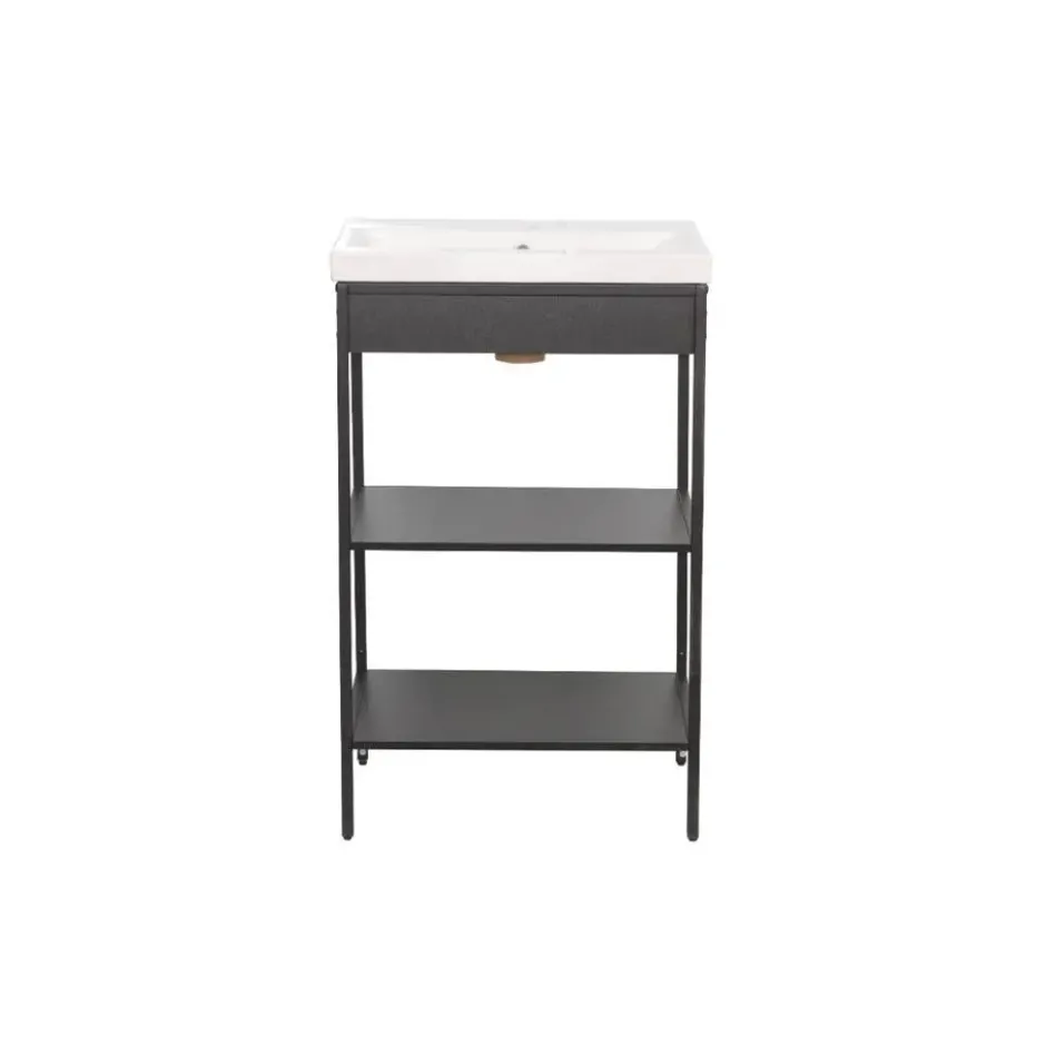 Hioshop Lorin badkamer waskast met wastafel zwart