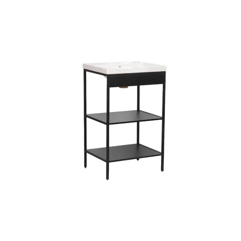 Hioshop Lorin badkamer waskast met wastafel zwart