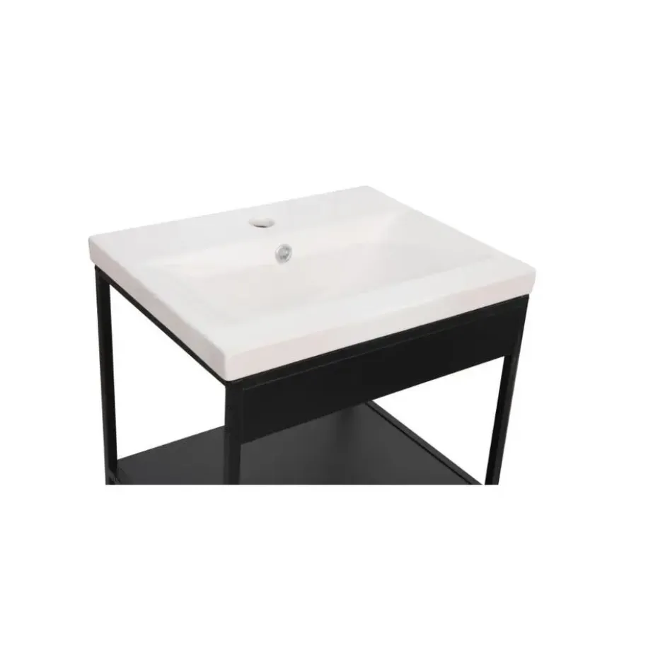 Hioshop Lorin badkamer waskast met wastafel zwart