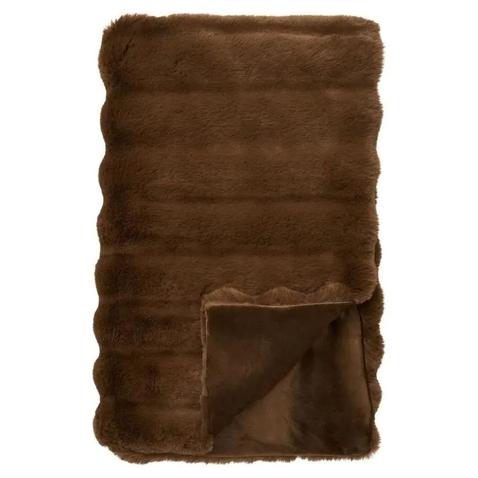Hioshop Lærke plaid 130×180cm imitatiebont bruin