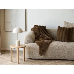 Hioshop Lærke plaid 130×180cm imitatiebont bruin