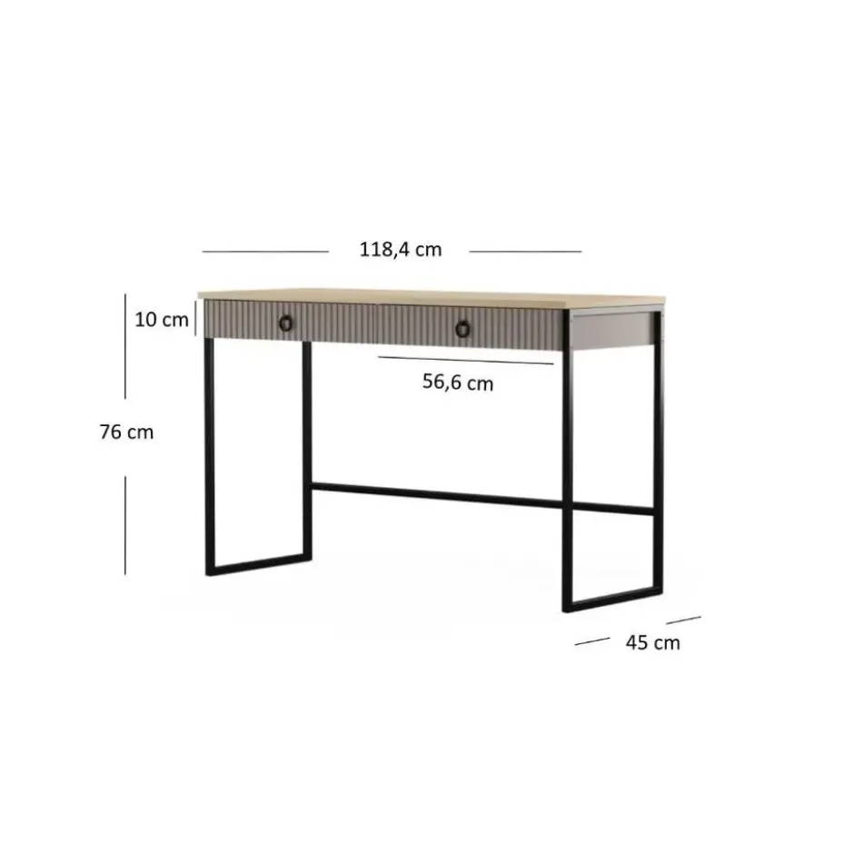 Hioshop Lucrezia sidetable 2 lades kashmir