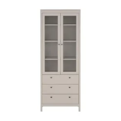 Hioshop Madrid vitrinekast 2 deuren 3 lades cashmere