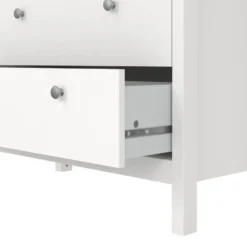 Hioshop Madrid vitrinekast 2 glazen deuren 3 laden wit