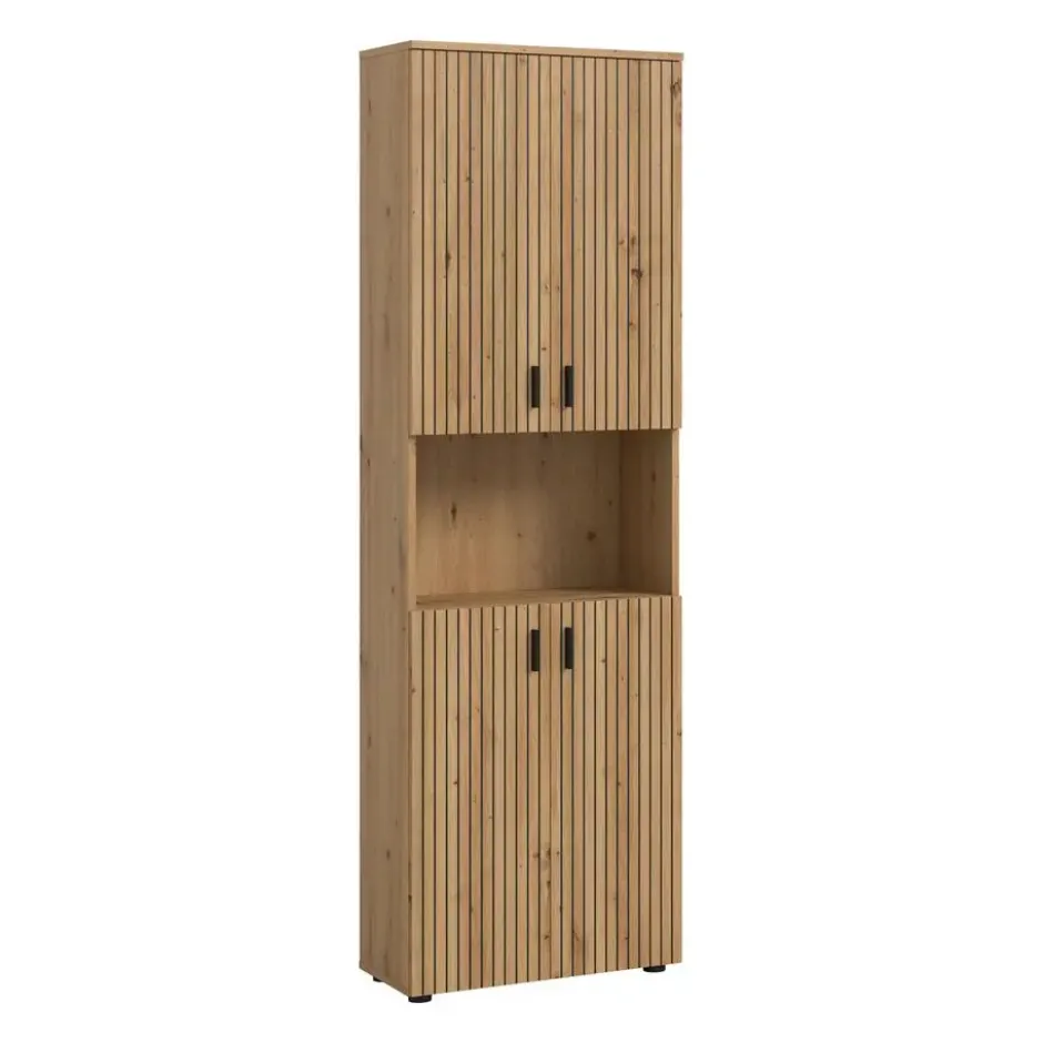 Hioshop Mone kolomkast 4 deuren- 1 plank eiken decor
