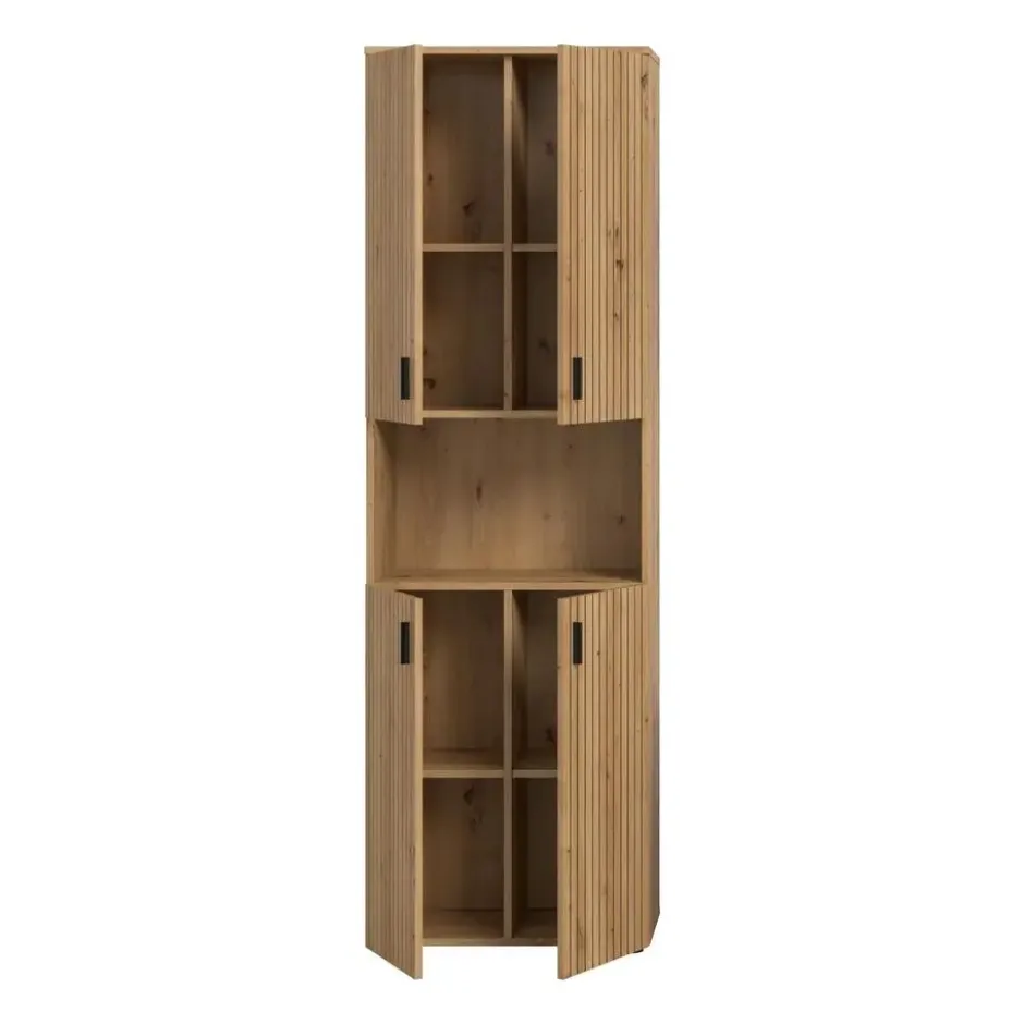 Hioshop Mone kolomkast 4 deuren- 1 plank eiken decor