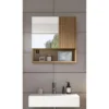 Hioshop Mone spiegelkast 1 deur- 1 spiegeldeur- 1 plank eiken decor