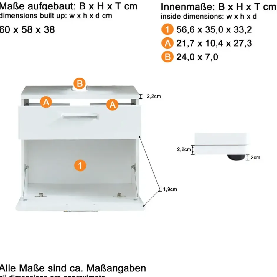 Hioshop Monte wastafel wit hoogglans- wit