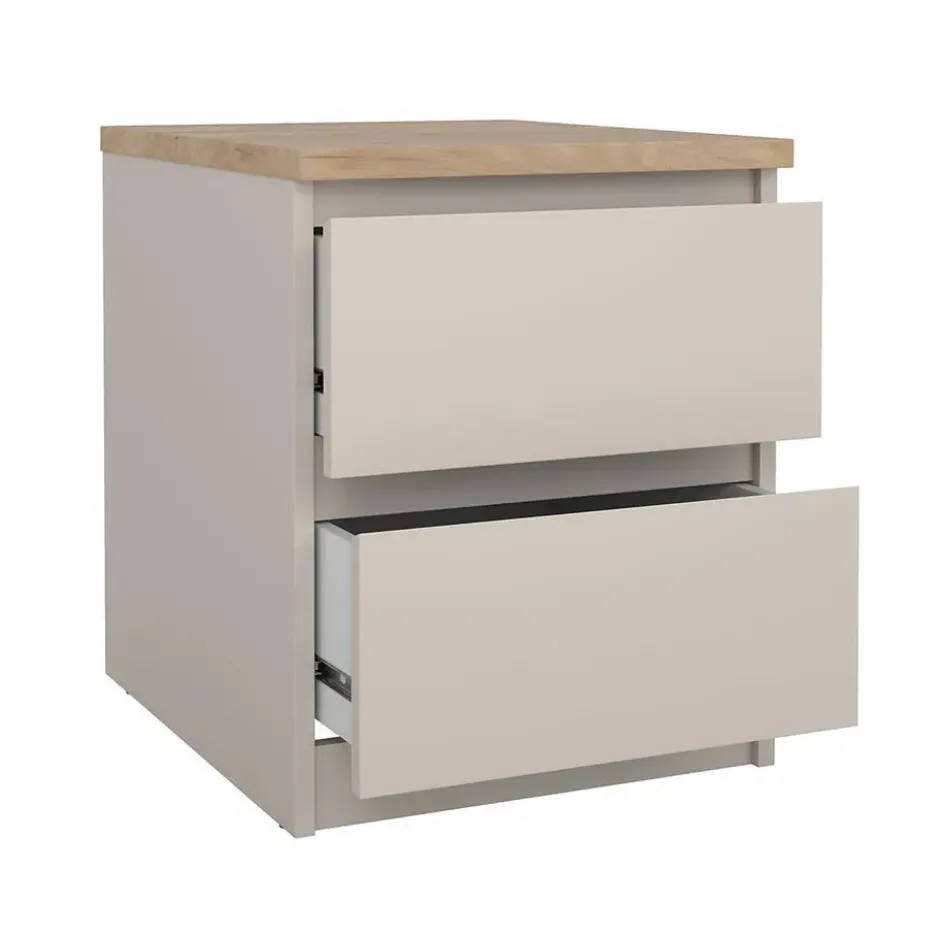 Hioshop Naia nachtkastje 2 lades eikdecor