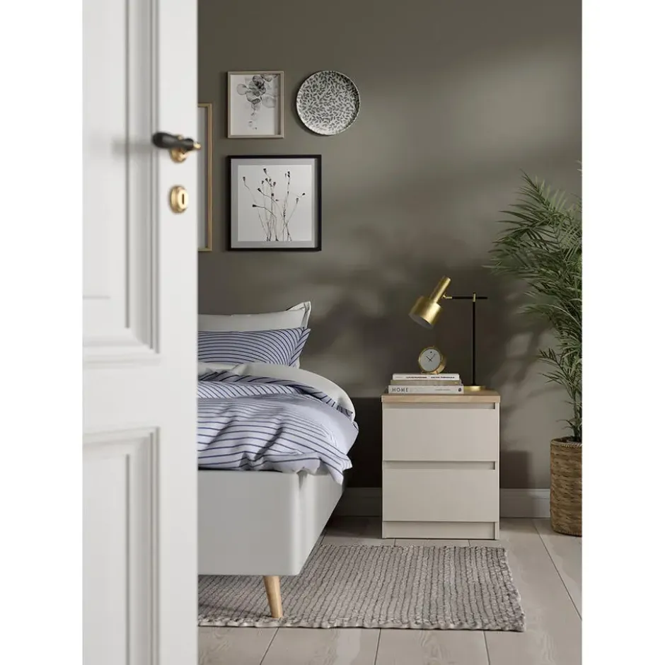 Hioshop Naia nachtkastje 2 lades eikdecor