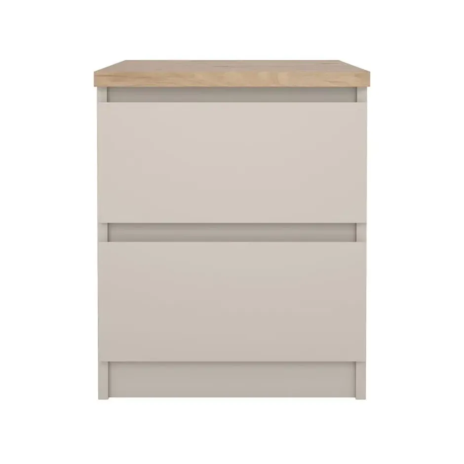 Hioshop Naia nachtkastje 2 lades eikdecor