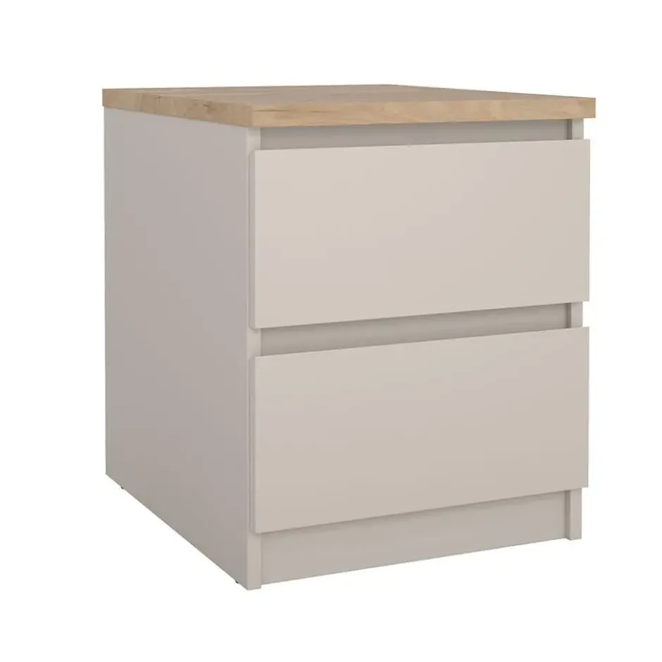Hioshop Naia nachtkastje 2 lades eikdecor