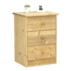 Hioshop Nelly kommode 3 laden gebeitst