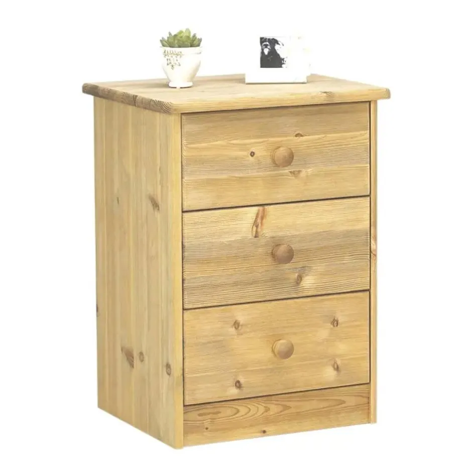 Hioshop Nelly kommode 3 laden gebeitst
