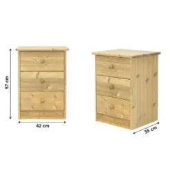 Hioshop Nelly kommode 3 laden gebeitst