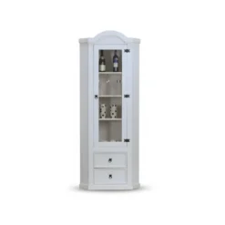 Hioshop New Mexico hoekkast vitrine wit grenen
